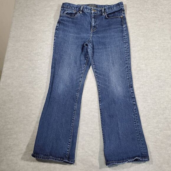 Lauren Ralph Lauren Jeans Womens 14 Blue Denim Flat Front Regular Fit Bootcut - Picture 1 of 11